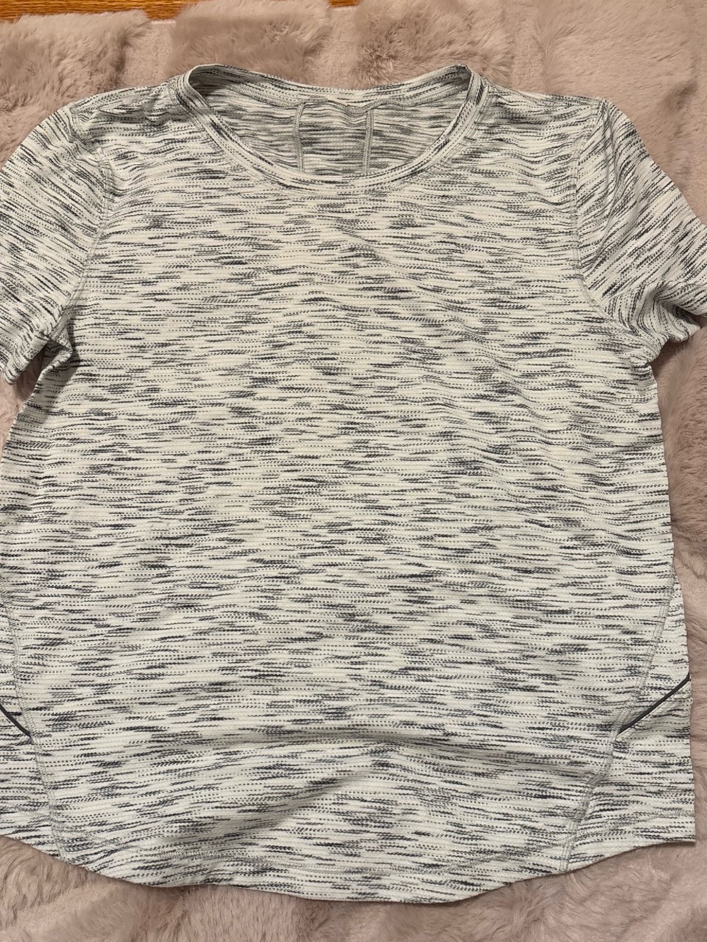 Lululemon Heathered Short Sleeve Knit Top - White & Gray